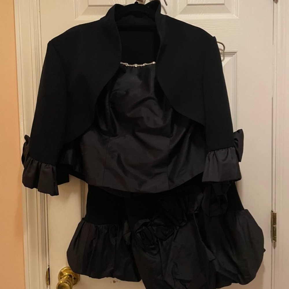 Elegant Vintage Three Piece Formal Top, Skirt, and Jacket